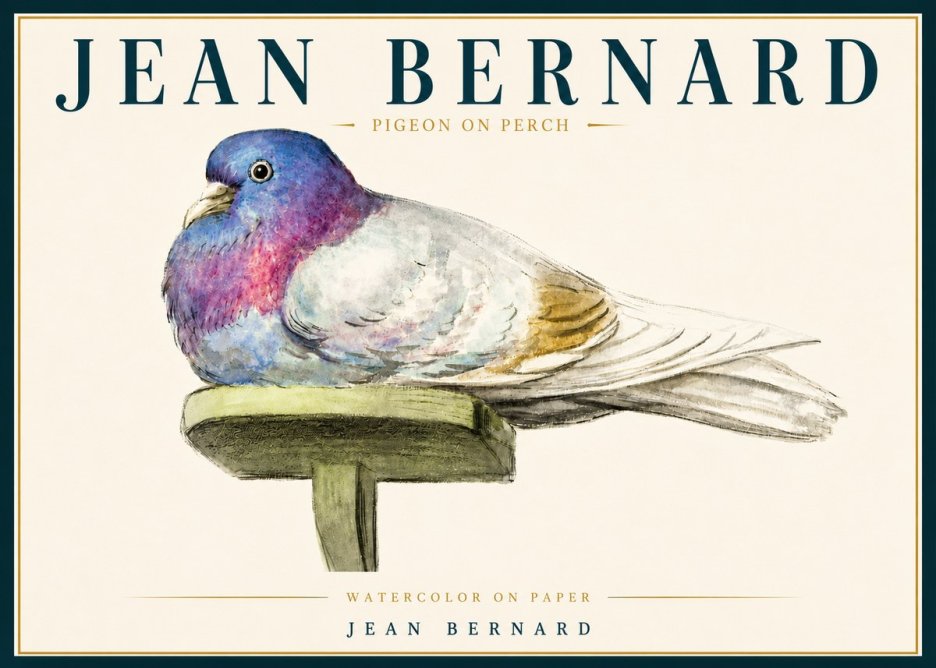 Jean Bernard Pigeon on Perch No5 - Affiche