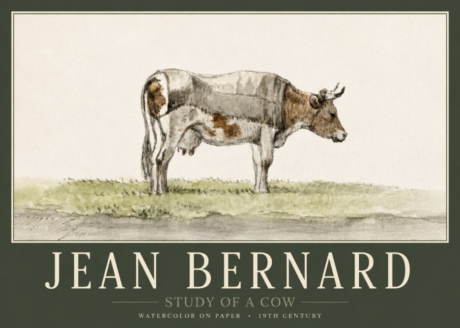 Jean Bernard Study of a Cow XIV No3 - Affiche