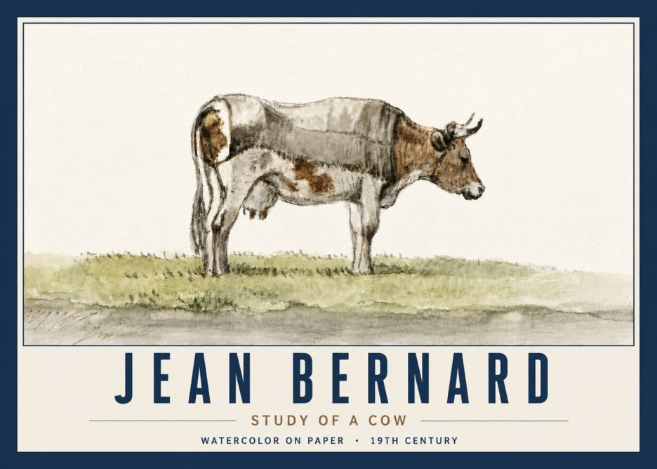 Jean Bernard Study of a Cow XIV No6 - Affiche