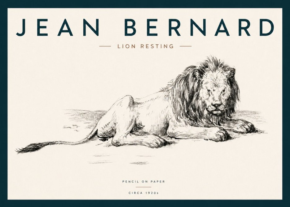 Jean Bernard Lion Resting No3 - Affiche