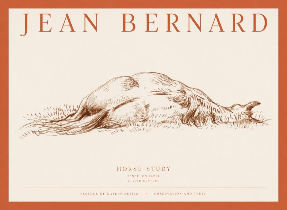 Jean Bernard Horse Study II No1 - Affiche