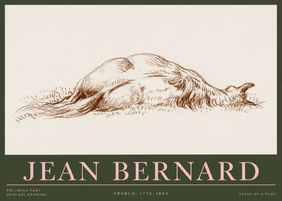 Jean Bernard Horse Study II No4 - Affiche