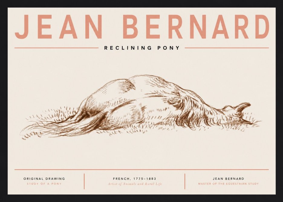 Jean Bernard Horse Study II No6 - Affiche