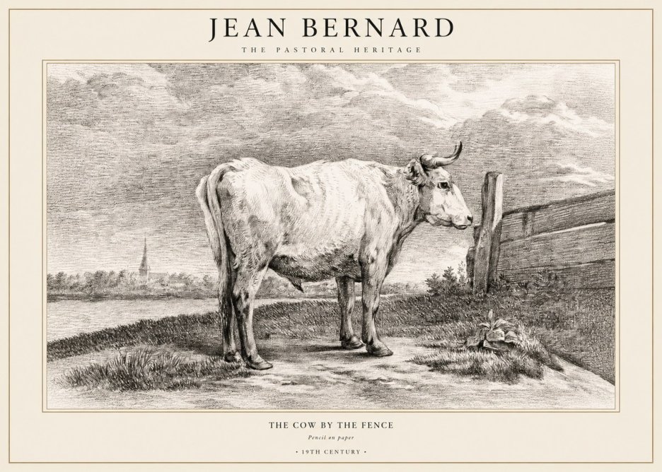 Jean Bernard Study of a Cow XV No3 - Affiche