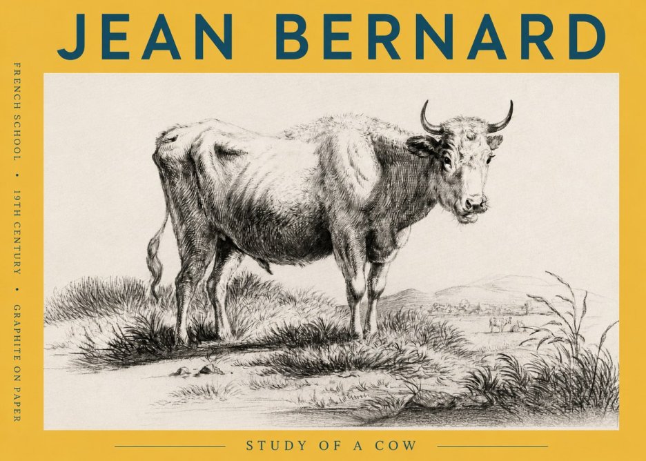 Jean Bernard Study of a Cow XVI No6 - Affiche