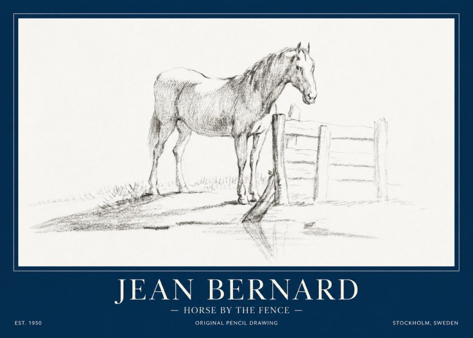 Jean Bernard Horse by the Fence No1 - Affiche