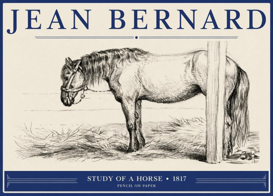 Jean Bernard Study of a Horse XII No2 - Affiche