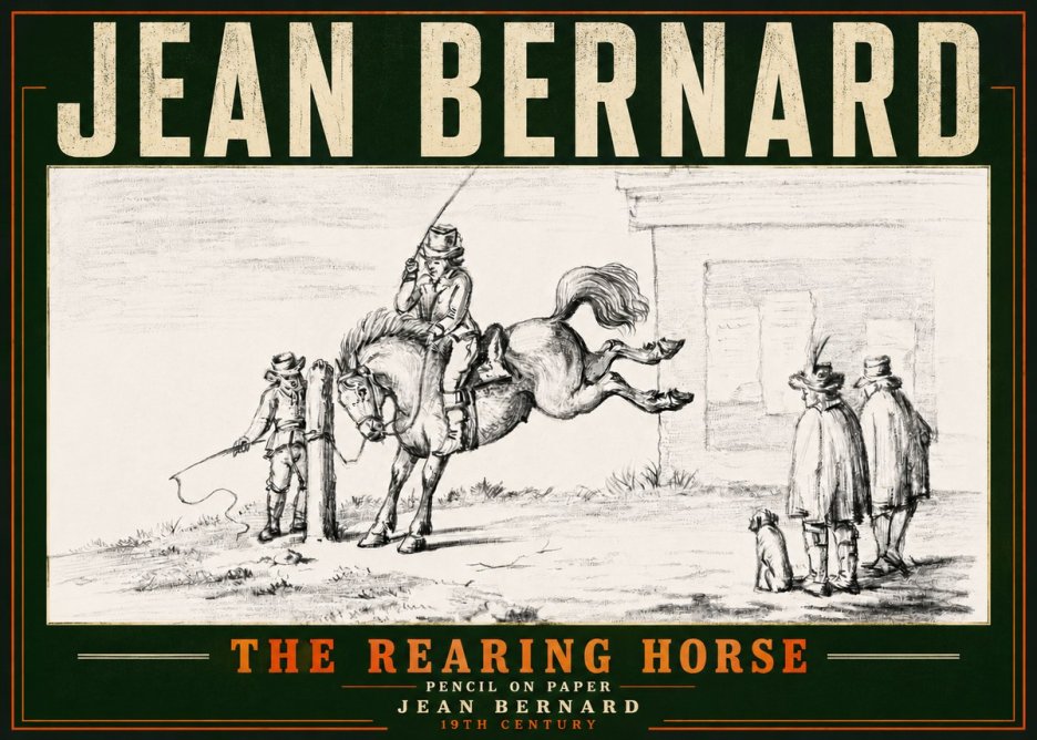 Jean Bernard The Rearing Horse II No6 - Affiche