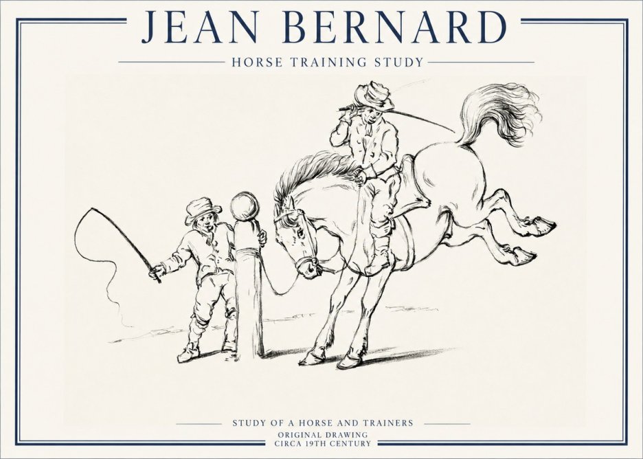 Jean Bernard Horse Training Study No1 - Affiche