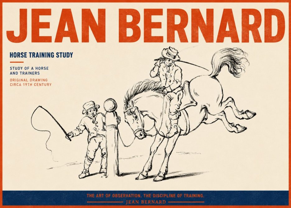 Jean Bernard Horse Training Study No2 - Affiche