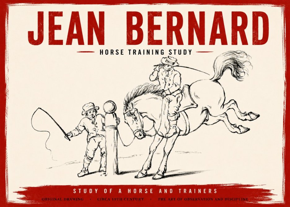 Jean Bernard Horse Training Study No4 - Affiche