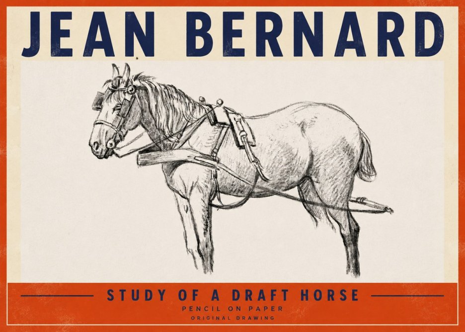 Jean Bernard Study of a Draft Horse I No4 - Affiche