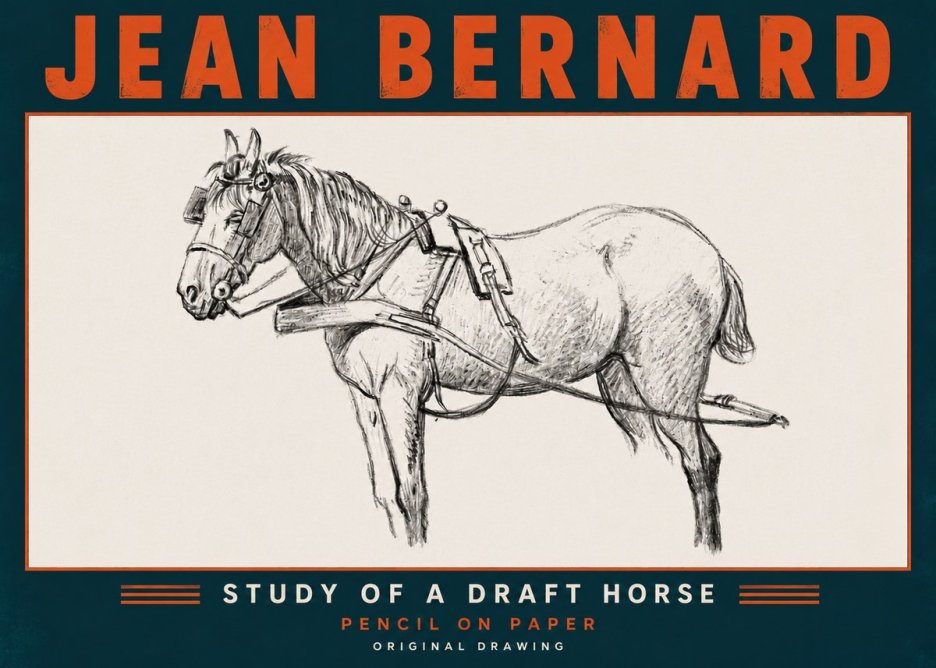 Jean Bernard Study of a Draft Horse I No6 - Affiche