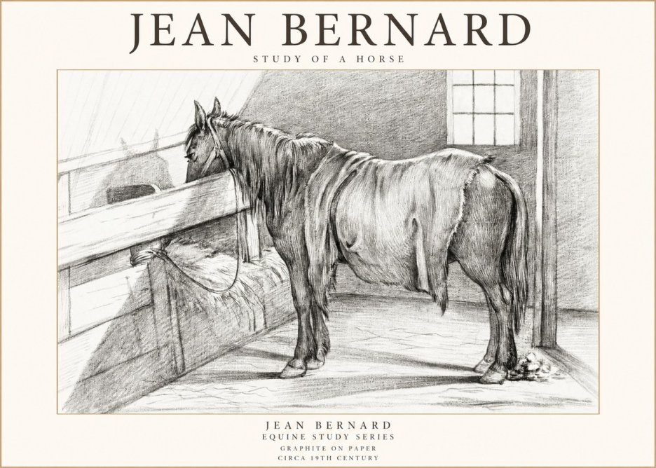 Jean Bernard Study of a Horse XIII No1 - Affiche