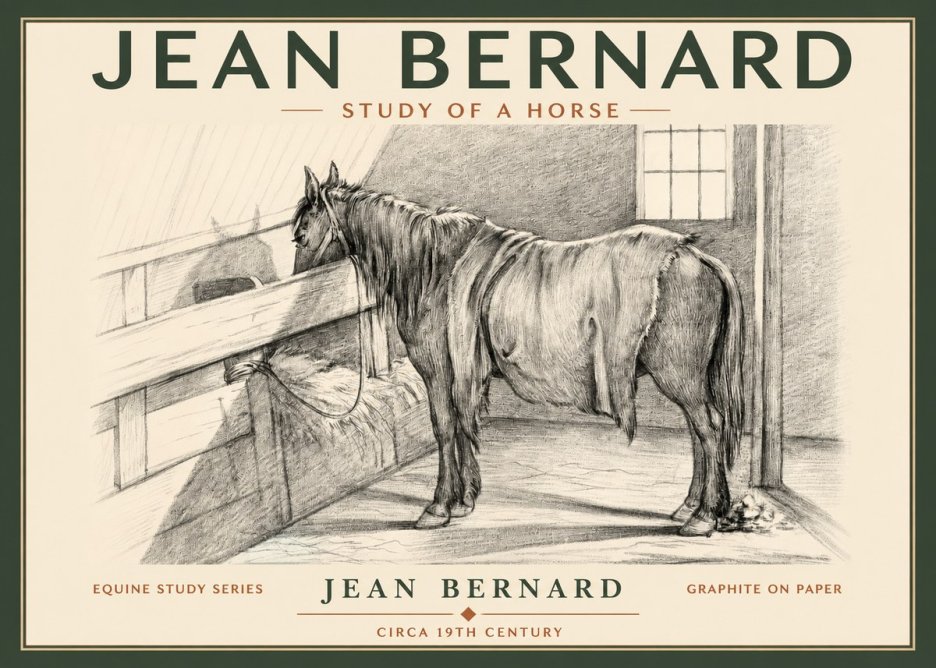 Jean Bernard Study of a Horse XIII No2 - Affiche