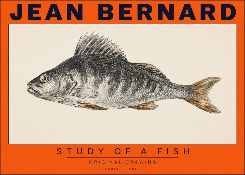 Jean Bernard Study of a Fish IV No2 - Affiche