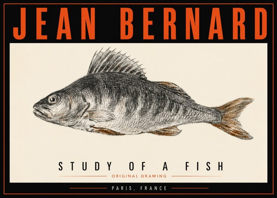 Jean Bernard Study of a Fish IV No5 - Affiche