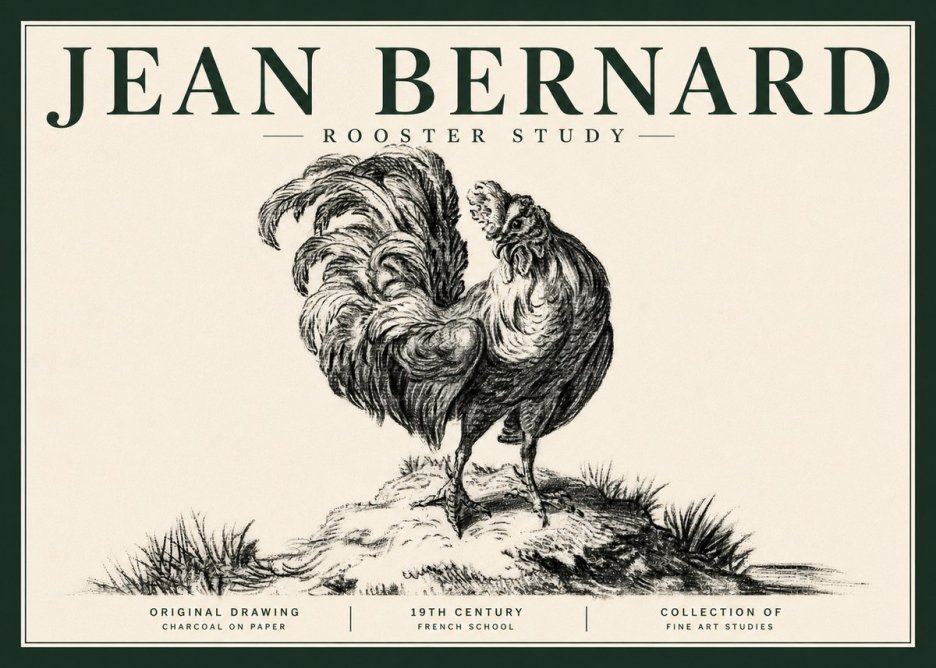 Jean Bernard Study of a Rooster No5 - Affiche