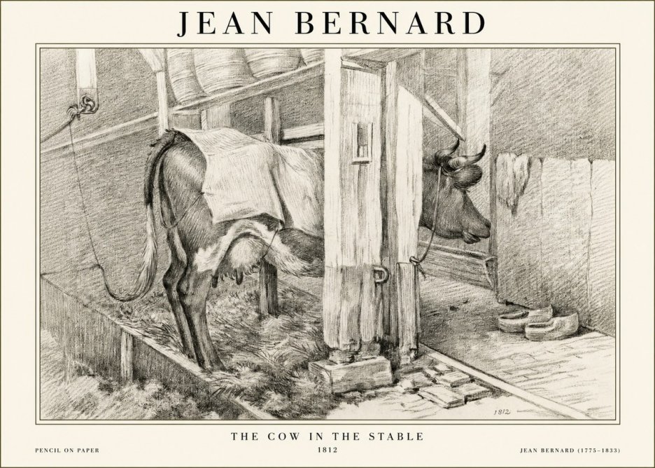 Jean Bernard The Cow in the Stable No1 - Affiche