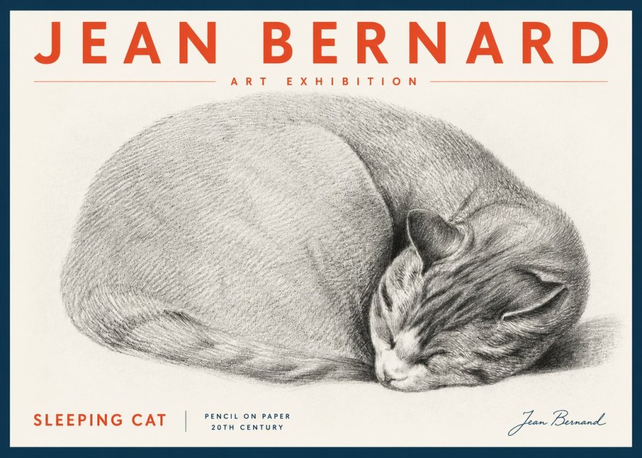 Jean Bernard Sleeping Cat IX No5 - Affiche