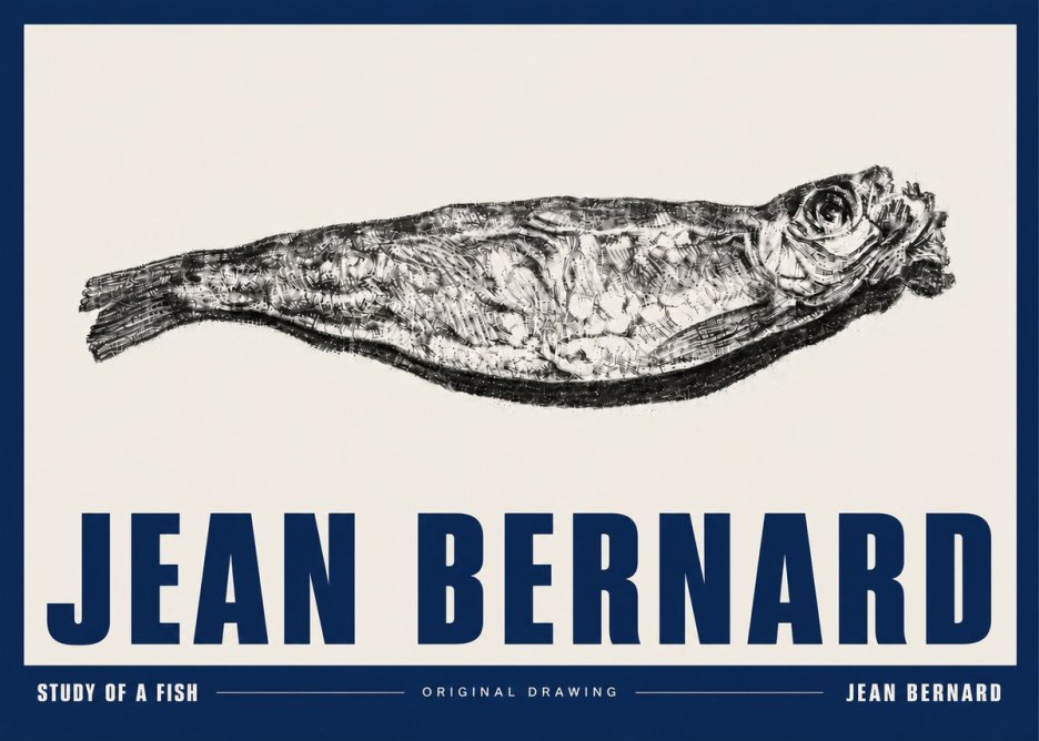 Jean Bernard Study of a Fish V No5 - Affiche