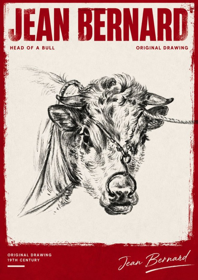 Jean Bernard Head of a Bull No4 - Affiche