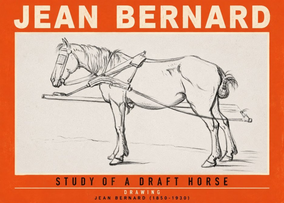 Jean Bernard Study of a Draft Horse II No2 - Affiche