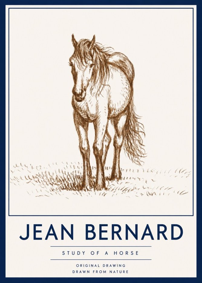Jean Bernard Study of a Horse XV No4 - Affiche