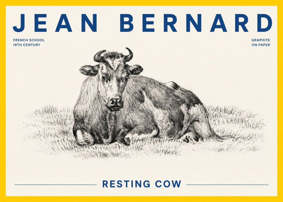 Jean Bernard Resting Cow V No4 - Affiche
