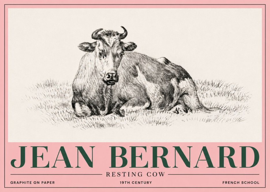Jean Bernard Resting Cow V No5 - Affiche