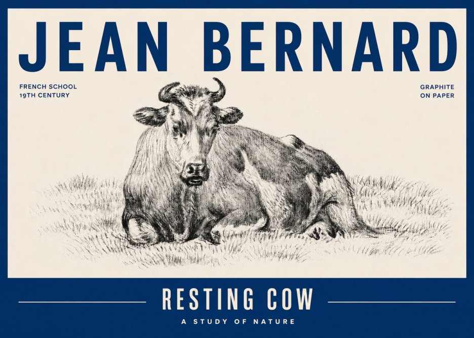 Jean Bernard Resting Cow V No6 - Affiche