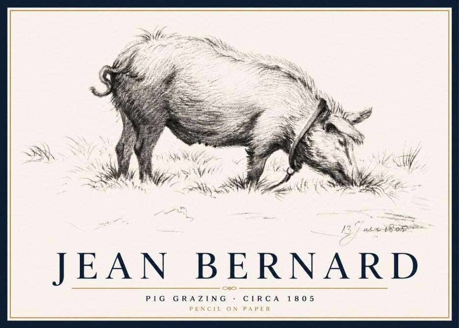 Jean Bernard Pig Grazing No5 - Affiche