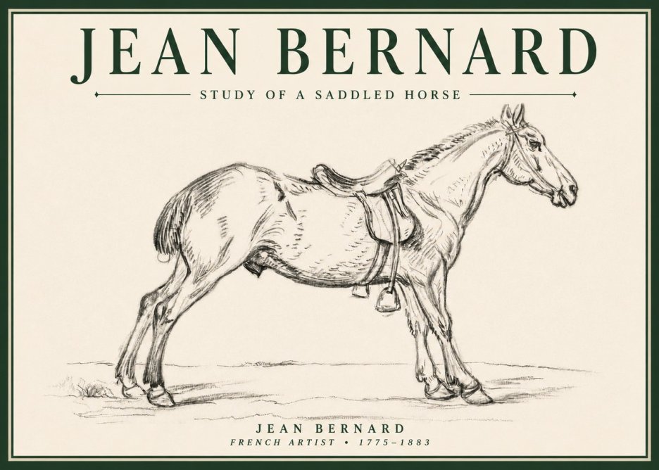 Jean Bernard Study of a Saddled Horse No4 - Affiche