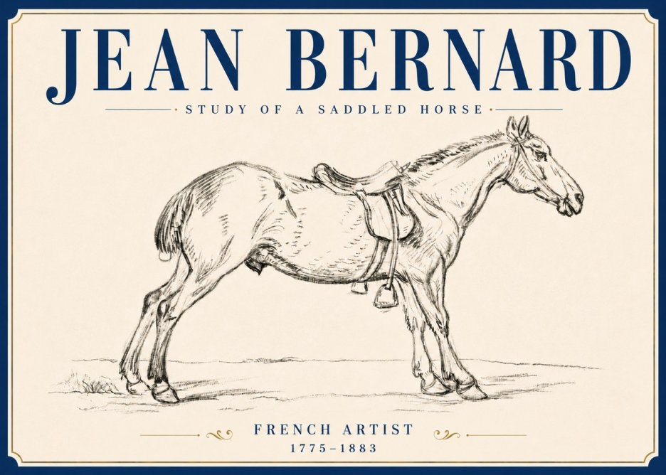 Jean Bernard Study of a Saddled Horse No6 - Affiche