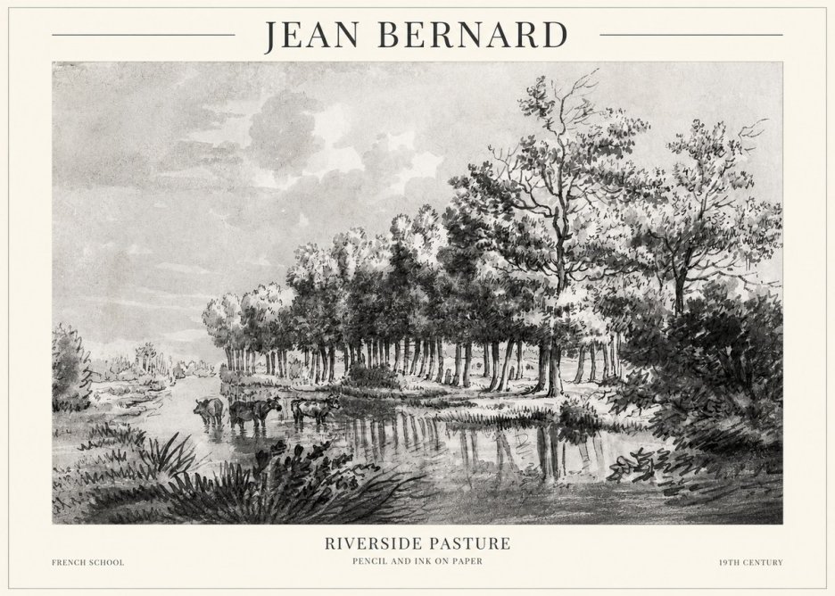 Jean Bernard Riverside Pasture No1 - Affiche