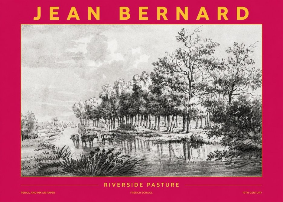 Jean Bernard Riverside Pasture No2 - Affiche