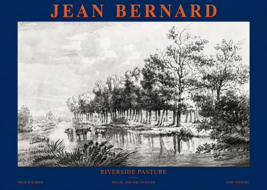 Jean Bernard Riverside Pasture No3 - Affiche