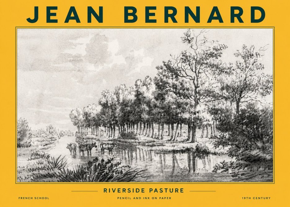Jean Bernard Riverside Pasture No6 - Affiche