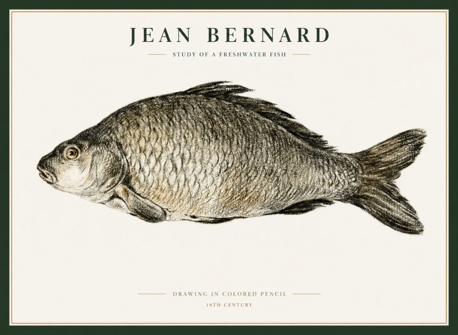 Jean Bernard Study of a Freshwater Fish No1 - Affiche