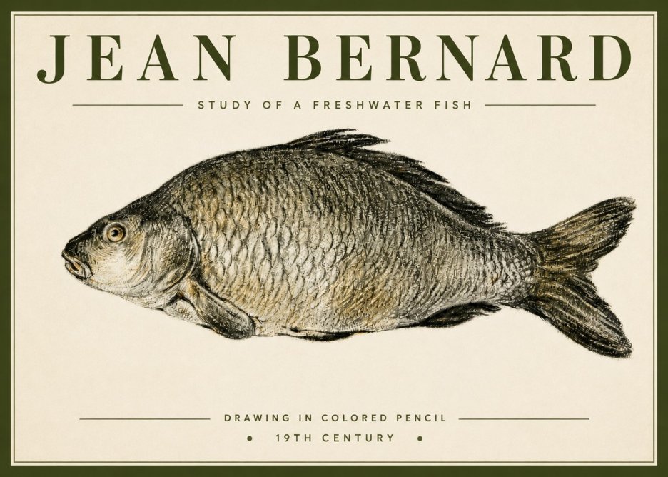 Jean Bernard Study of a Freshwater Fish No4 - Affiche