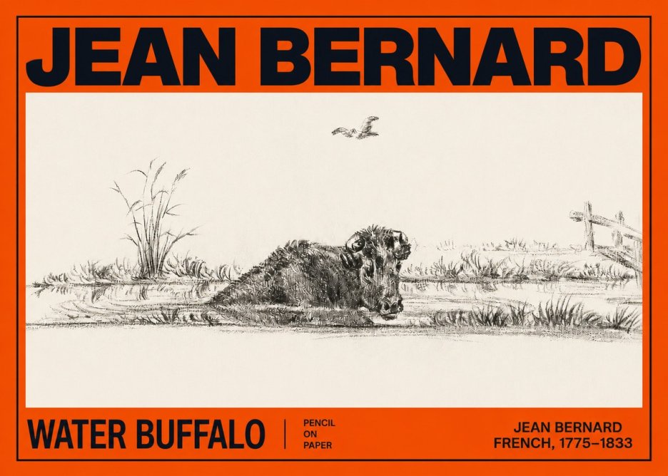 Jean Bernard Study of a Water Buffalo No3 - Affiche