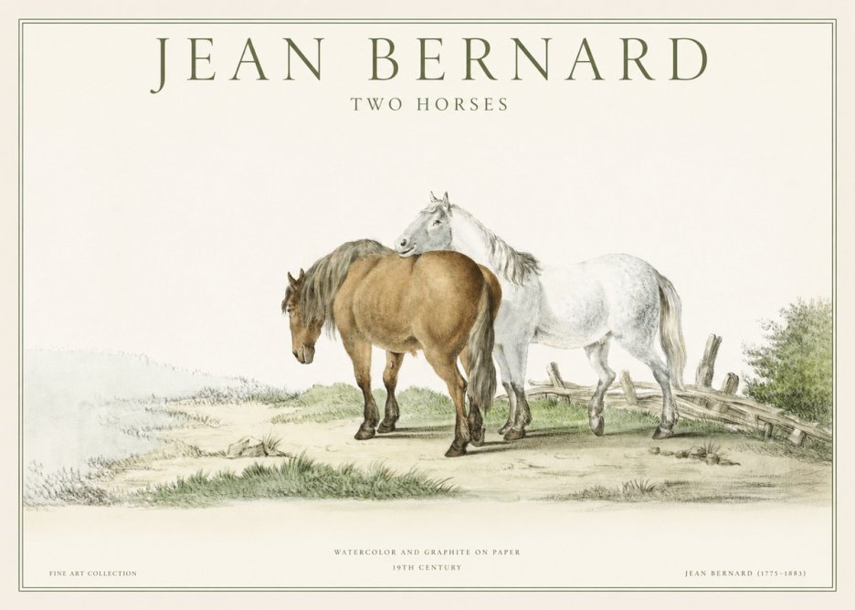Jean Bernard Two Horses II No1 - Affiche