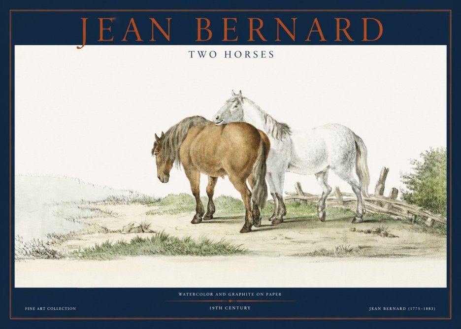 Jean Bernard Two Horses II No2 - Affiche