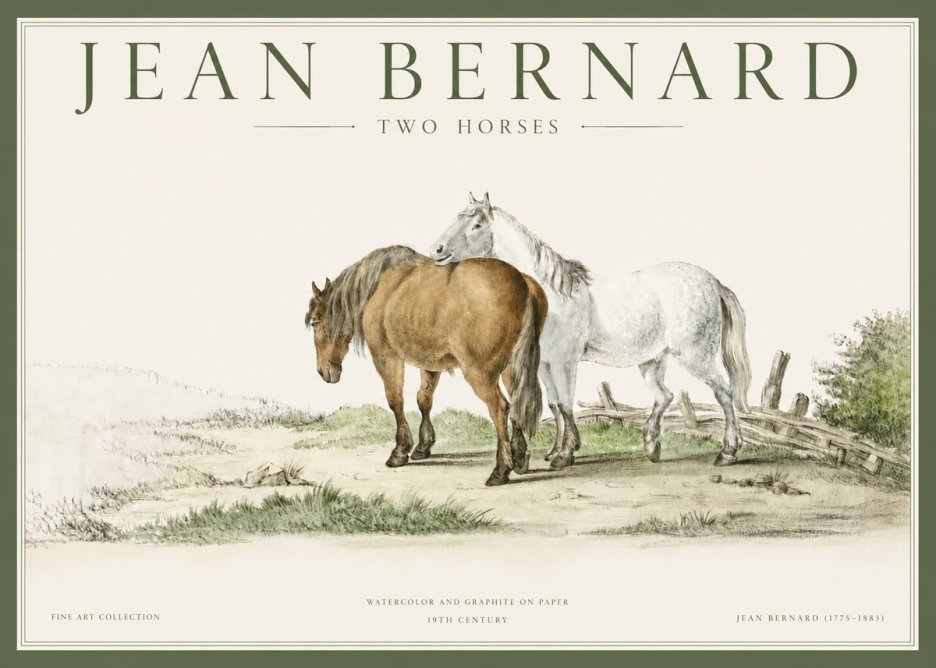 Jean Bernard Two Horses II No3 - Affiche