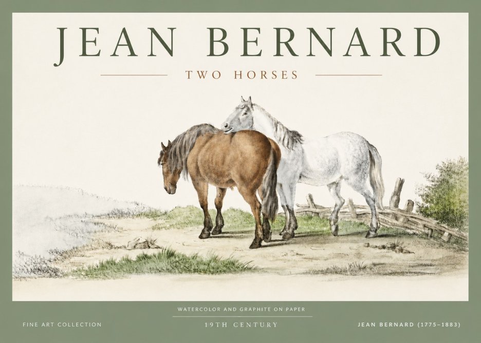 Jean Bernard Two Horses II No4 - Affiche
