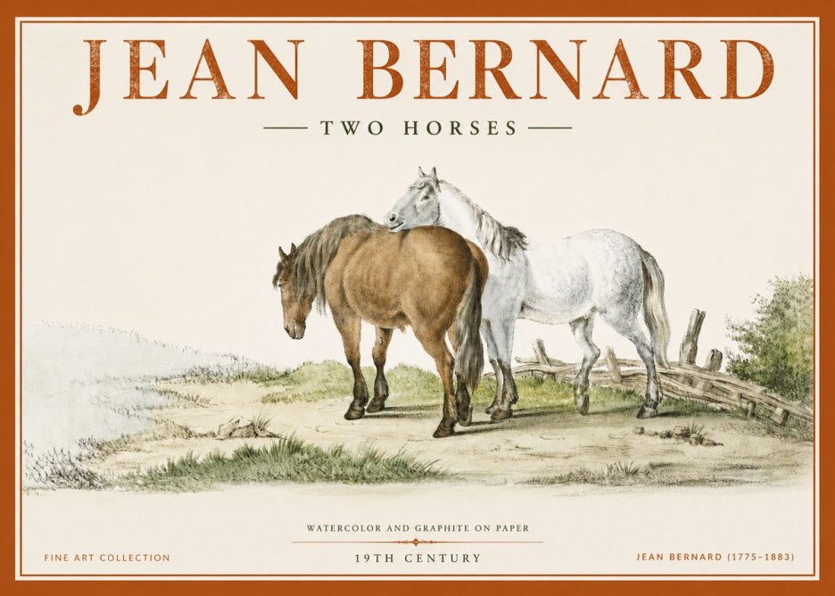 Jean Bernard Two Horses II No5 - Affiche