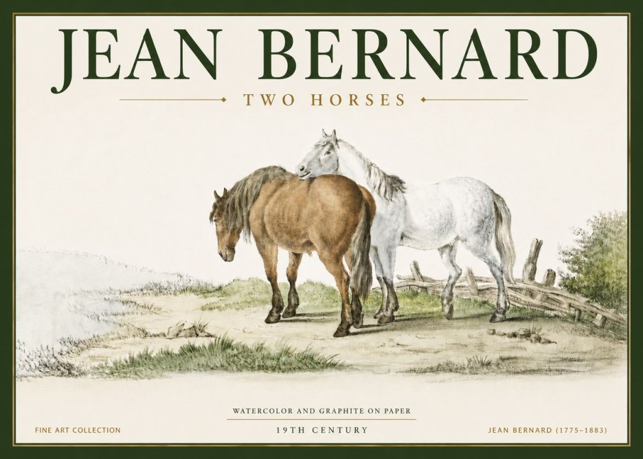 Jean Bernard Two Horses II No6 - Affiche