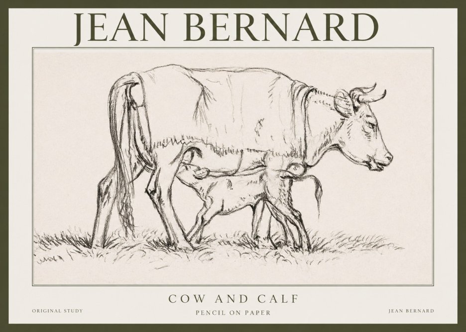 Jean Bernard Cow and Calf II No1 - Affiche