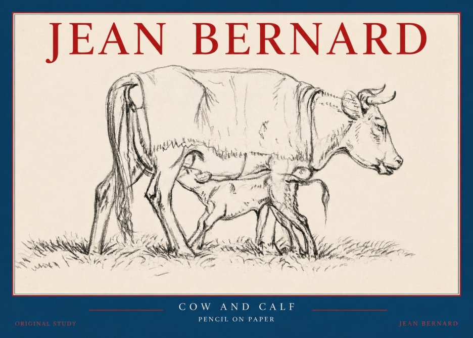 Jean Bernard Cow and Calf II No2 - Affiche