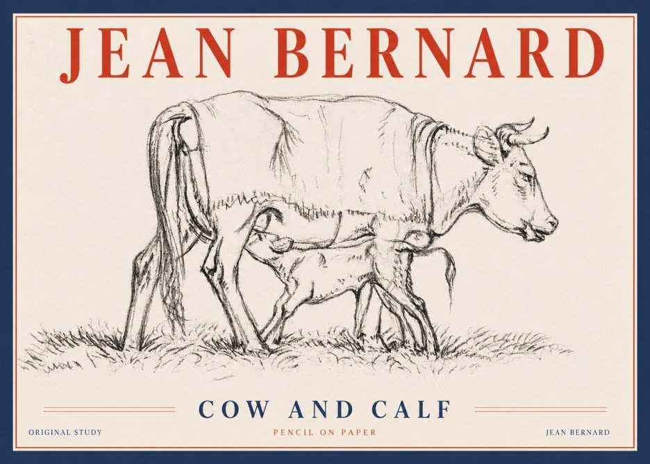 Jean Bernard Cow and Calf II No4 - Affiche